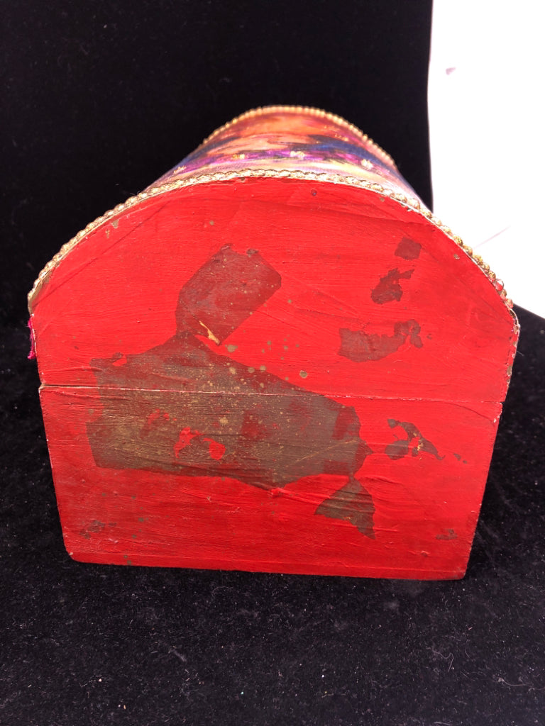 WOMAN ON RED JEWELRY/ STORAGE CHEST.