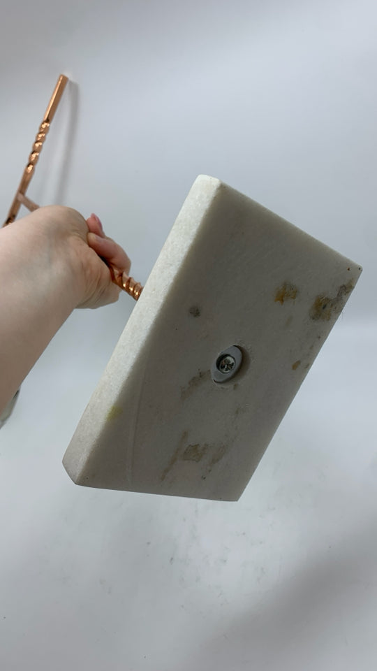 ROSE GOLD JEWELRY HOLDER W/MARBLE BASE.