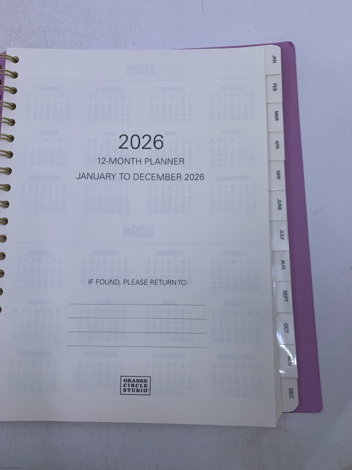 NEW 2026 CALENDAR PURPLE FLOWERS.