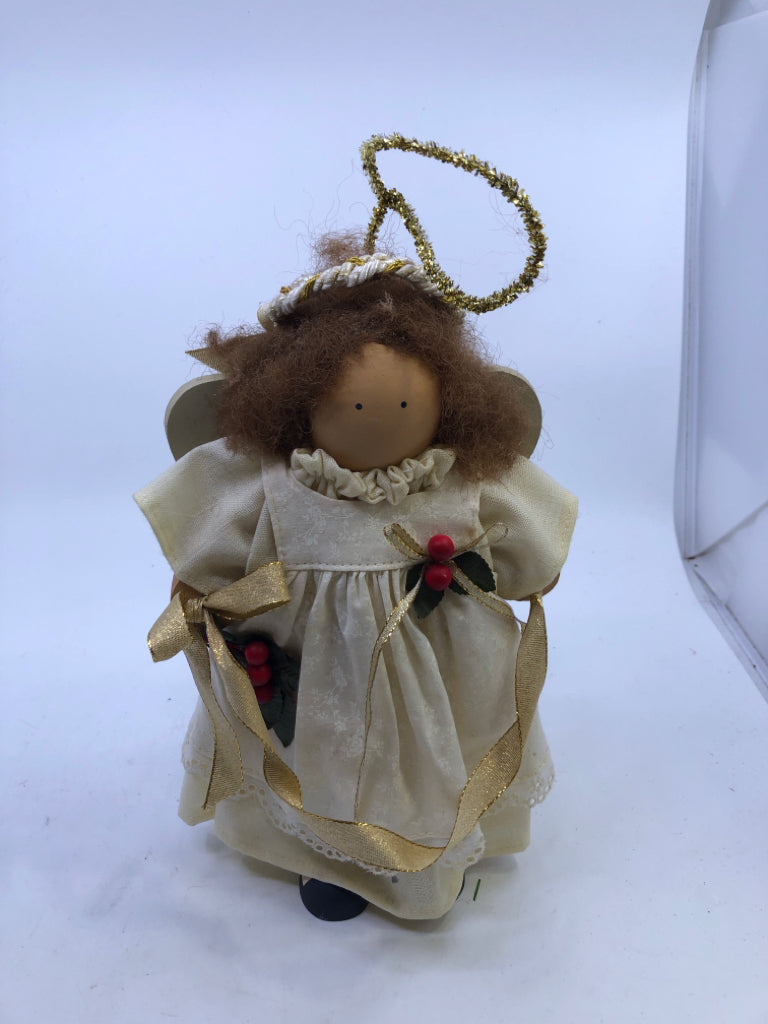 WOODEN STANDING ANGEL.
