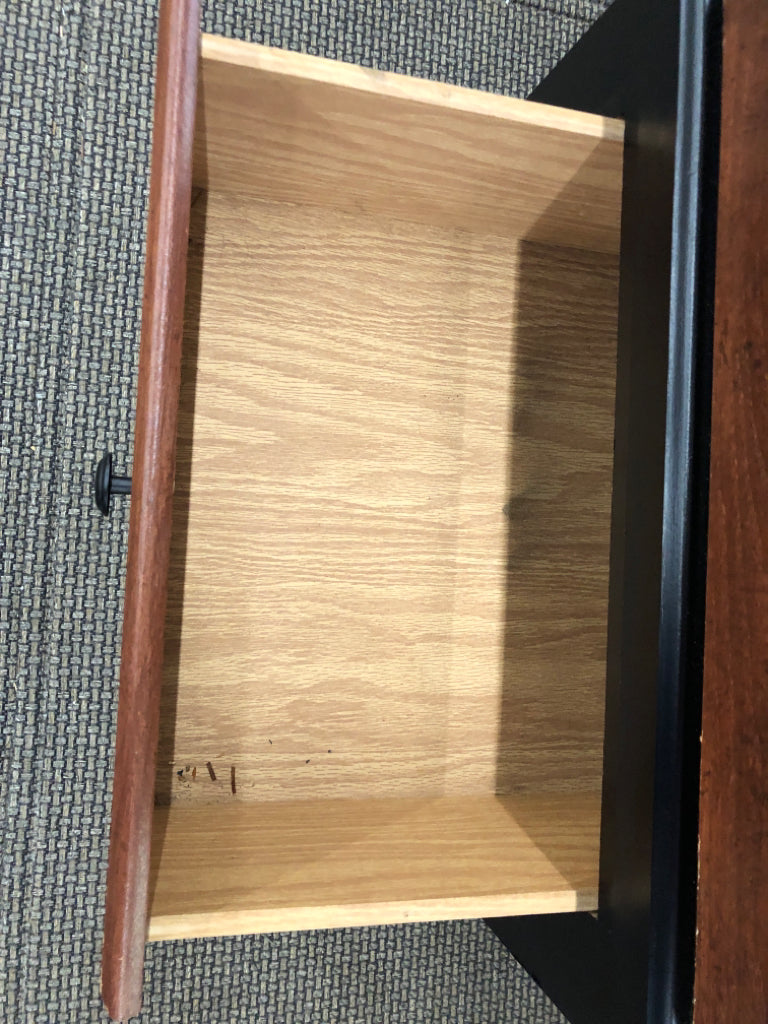 BLACK CHERRY WOOD 2 DRAWER NIGHT STAND.