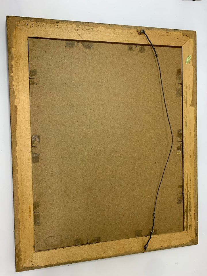 STITCHED BIRD WALL-ART IN WOOD FRAME.