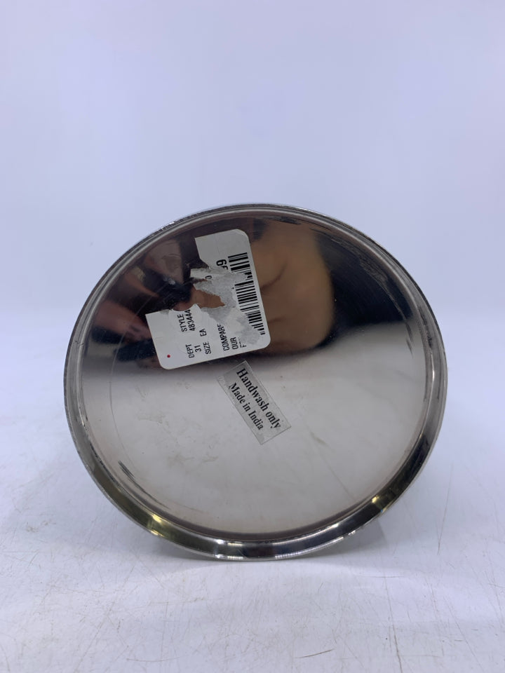 SILVER METAL PITCHER W/ ICE LIP.