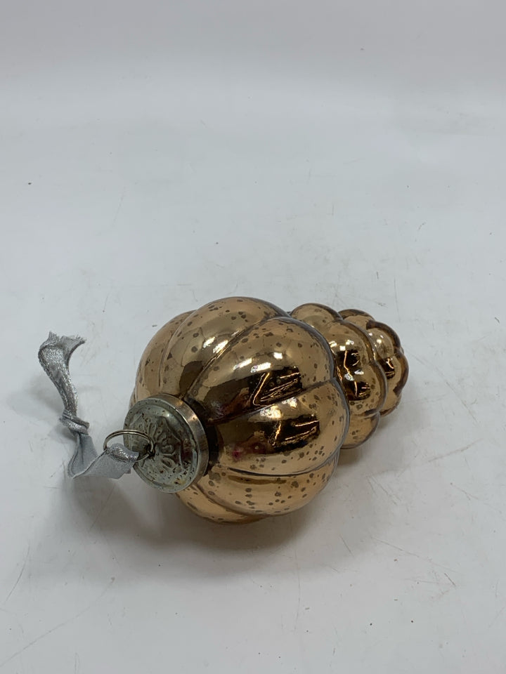 BROWN MERCURY GLASS ORNAMENT.
