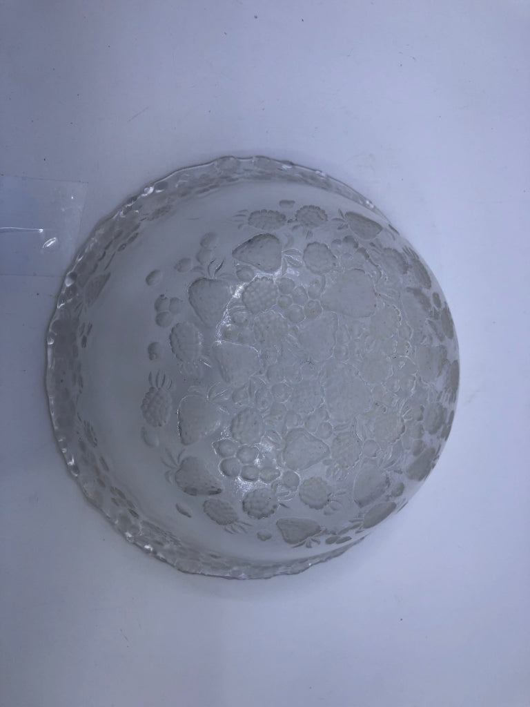 STRAWBERRY EMBOSSED SERVING BOWL.