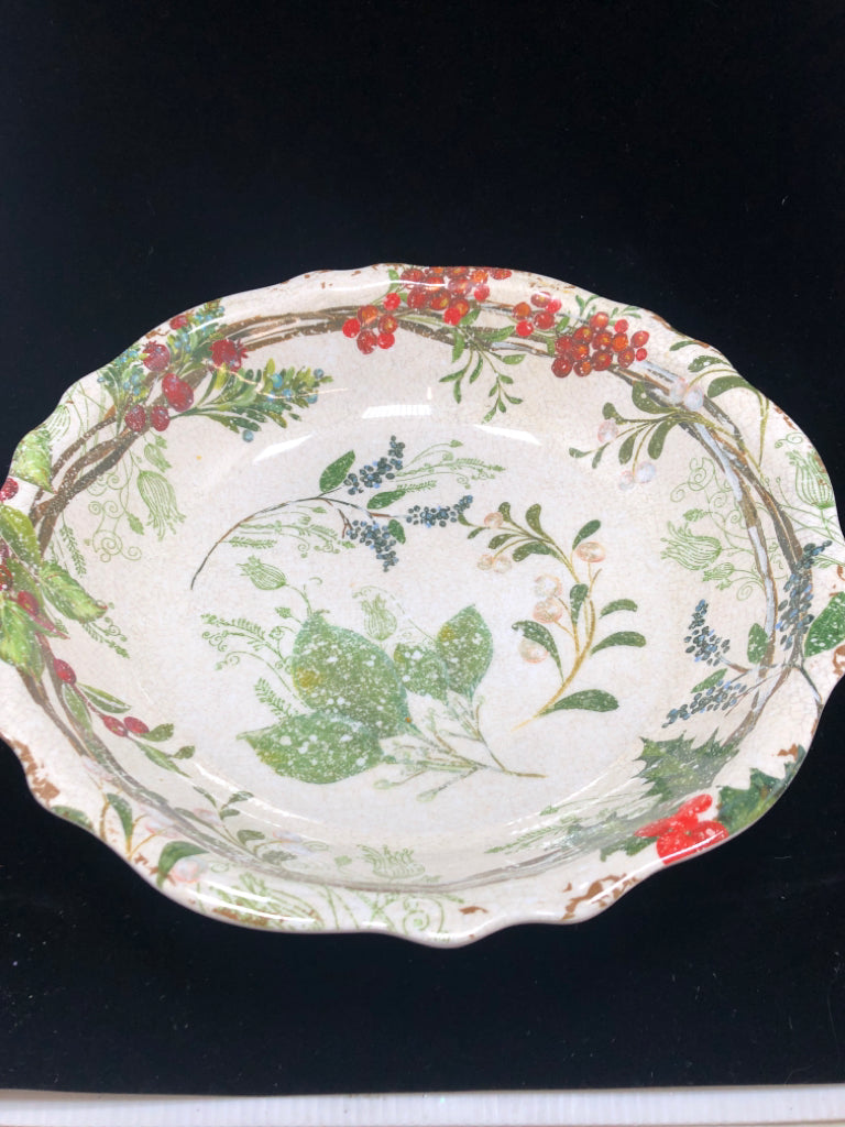 LARGE HOLLY MELAMINE SERVING PLATTER.