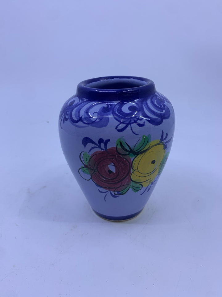 FLORAL PAINTED VASE.