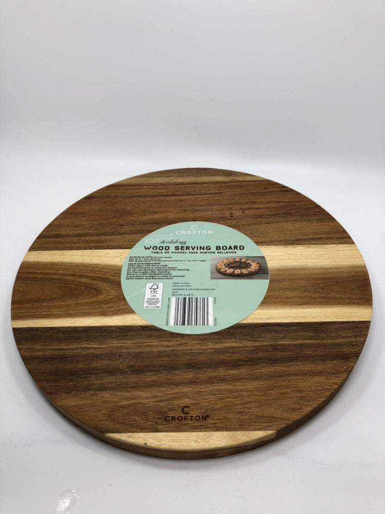 WOODEN DEVILED EGG TRAY.