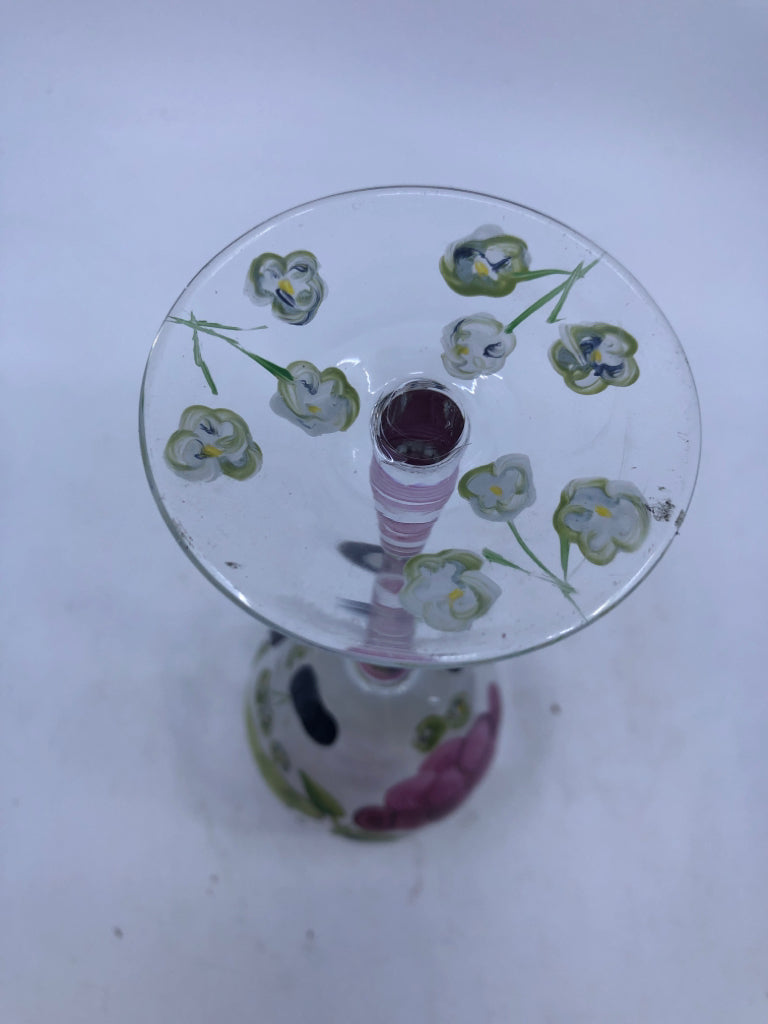 2 GRAPE PAINTED WINE GLASSES.