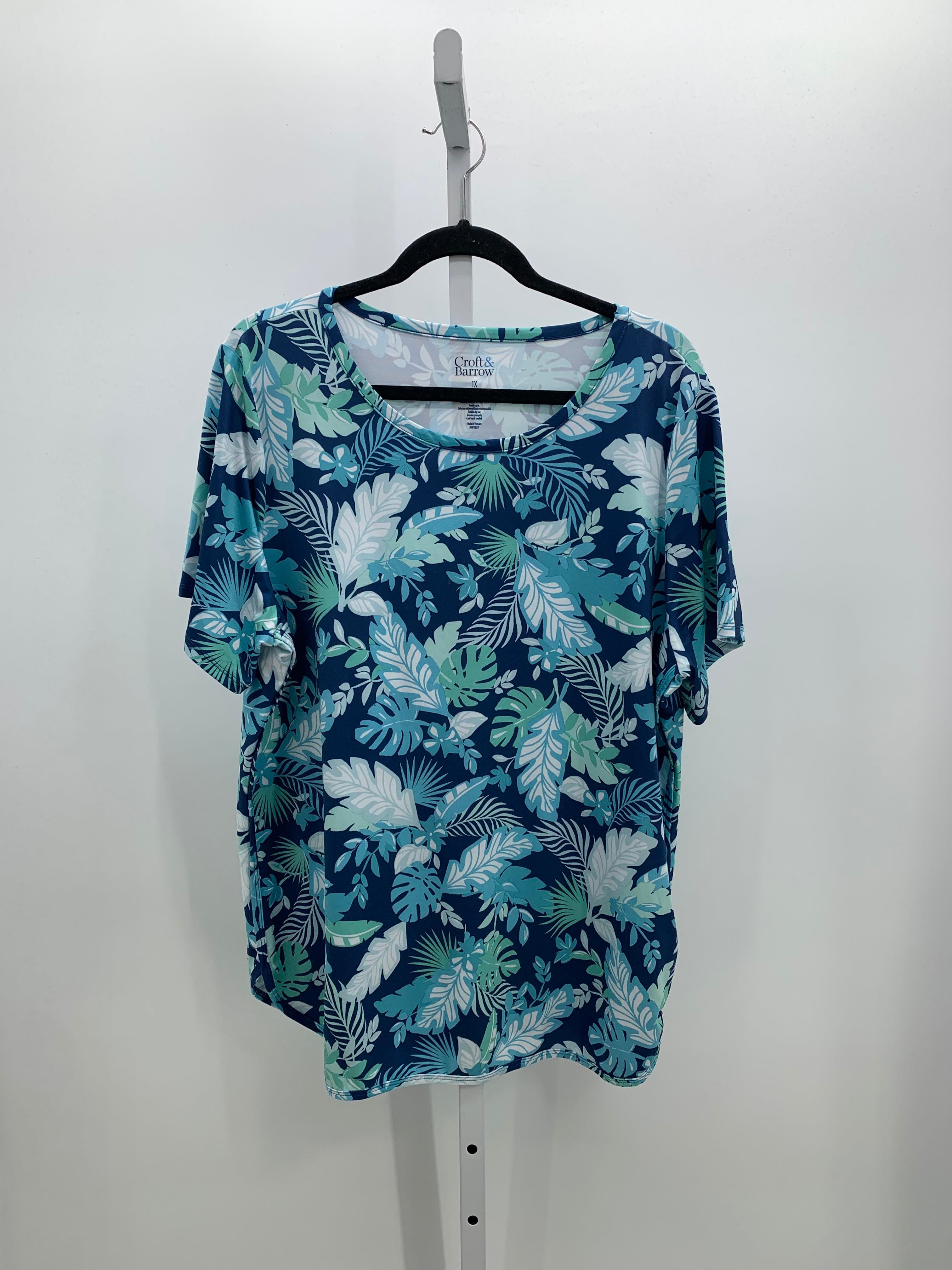 Croft & Barrow Size 1X Womens Short Sleeve Shirt