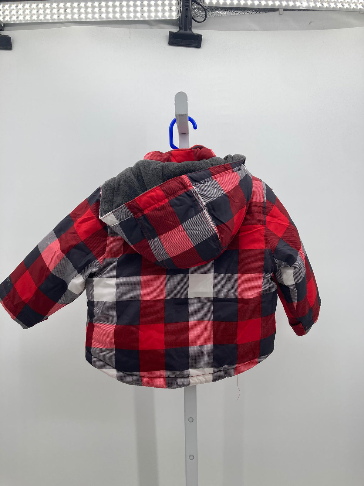 HOODED GREY PLAID