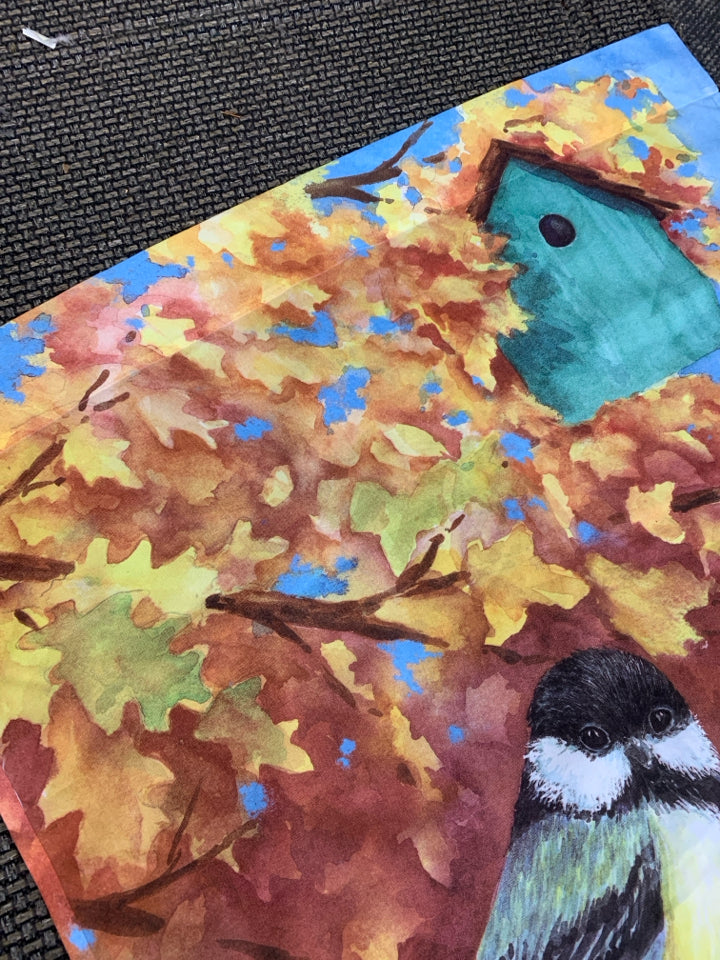 BIRDS IN FALL TREE FLAG.