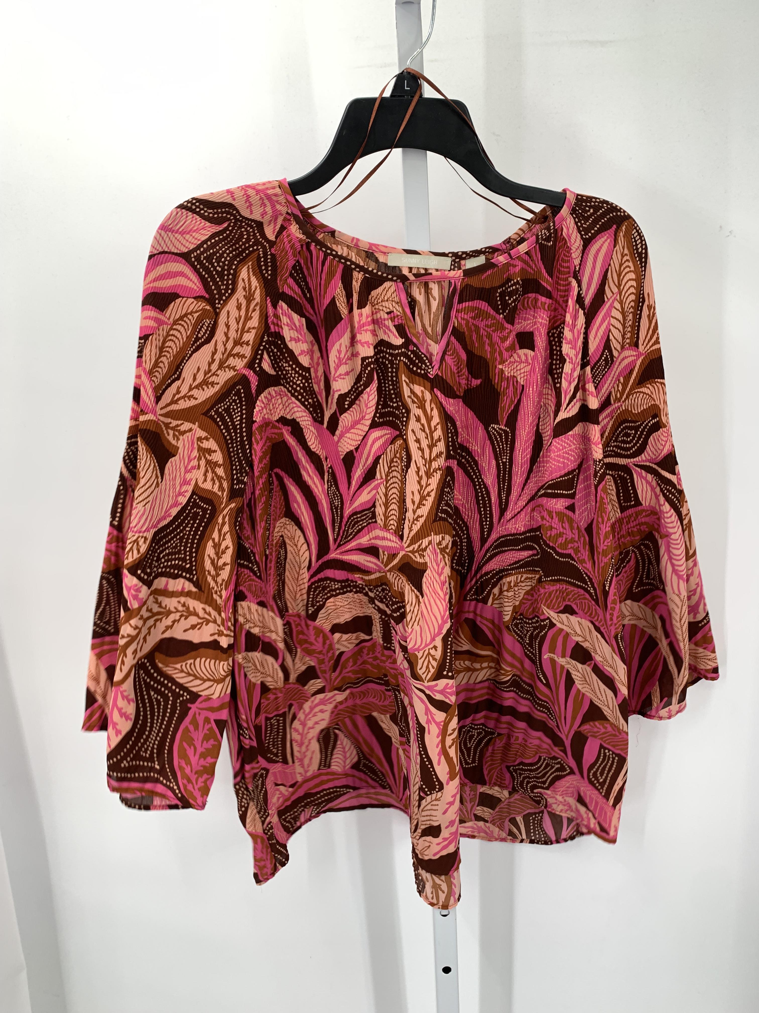 Sunny Leigh Size Large Misses 3/4 Sleeve Shirt