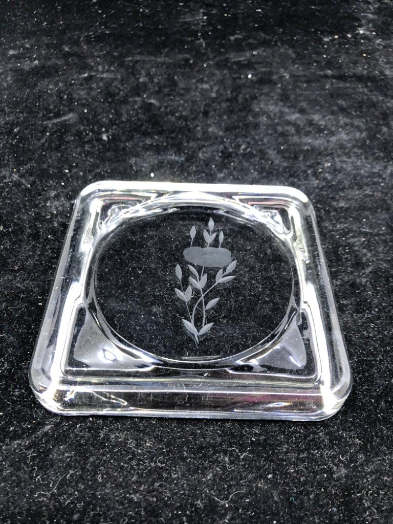 2 VTG FLORAL ETCHED COASTERS.