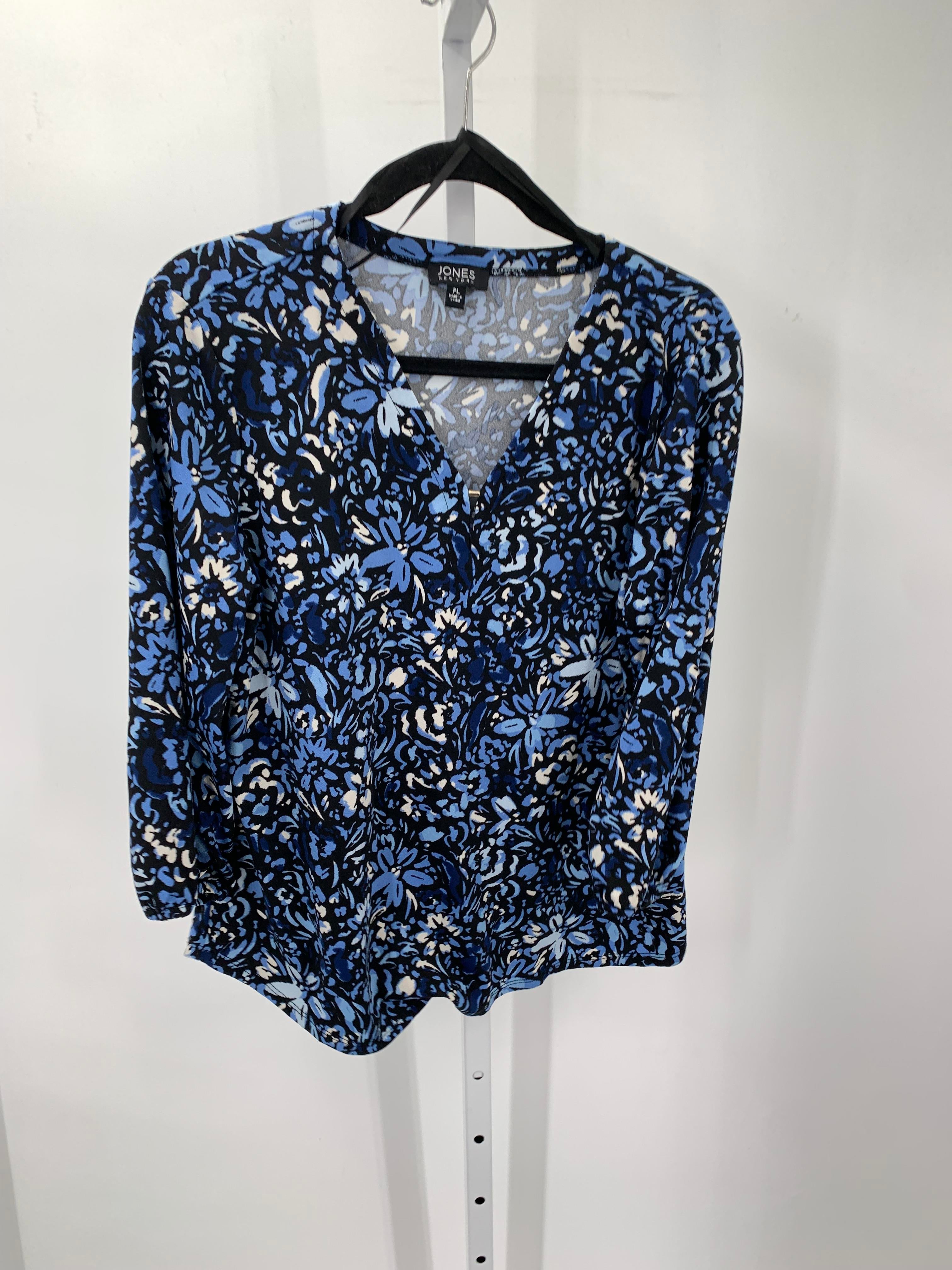 Jones New York Size Large Petite Petite 3/4 Sleeve Shirt