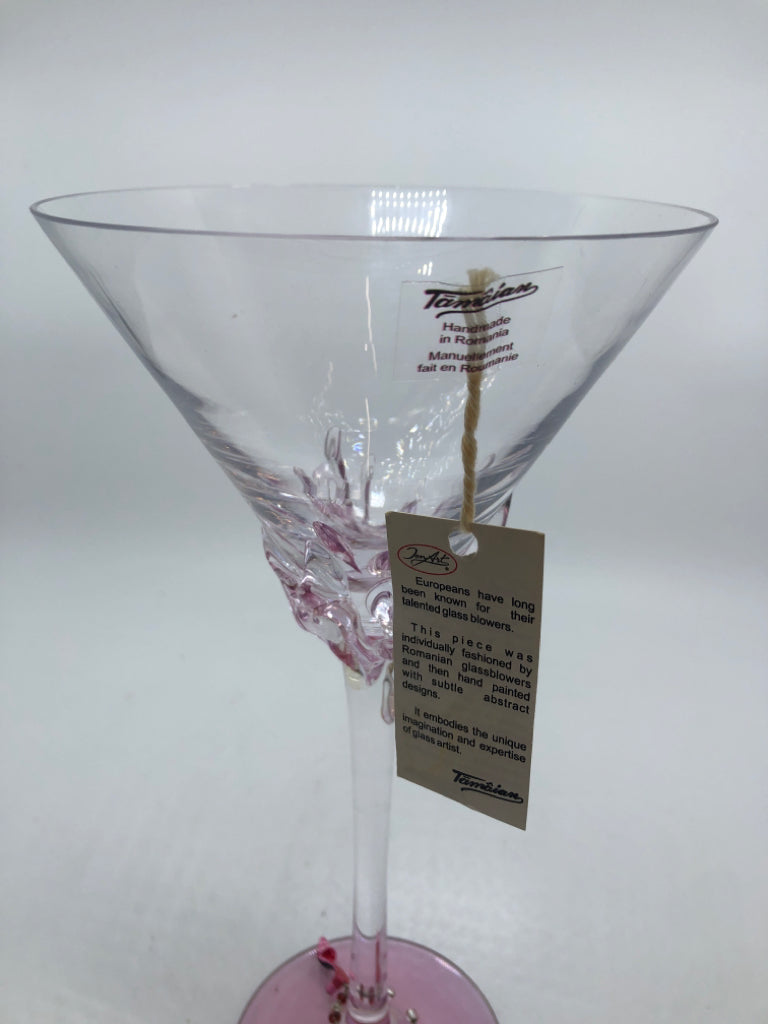 NWT TAMAIAN PINK MARTINI GLASS W/SHOE CHARM.