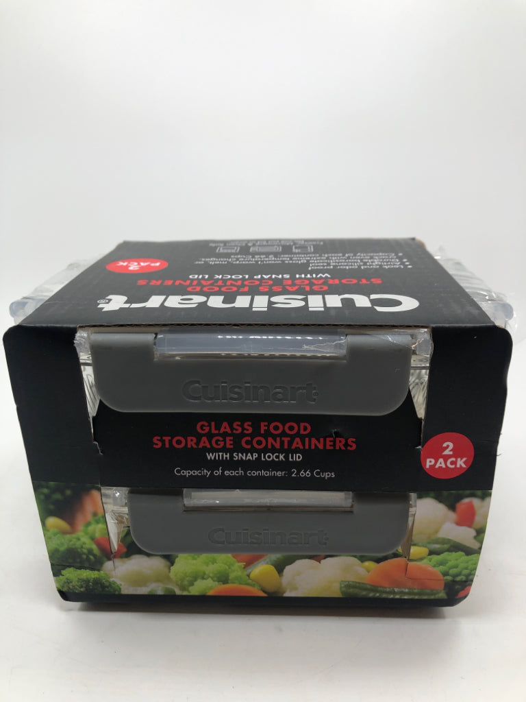 NIP 2 CUISINART GLASS FOOD CONTAINERS.