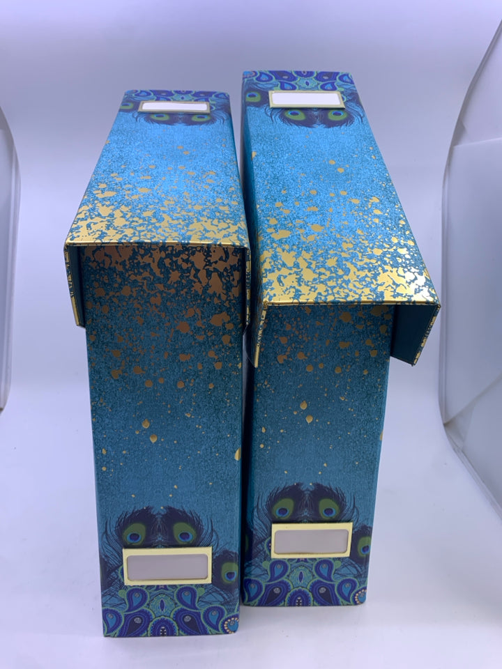 4-BLUE PEACOCK FILE ORGANIZER.