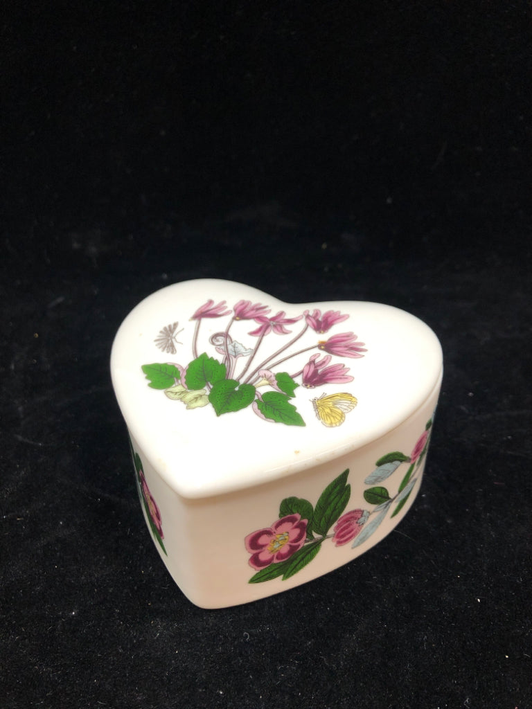 HEART SHAPED PORTMEIRION BOTANIC BOX W/LID.