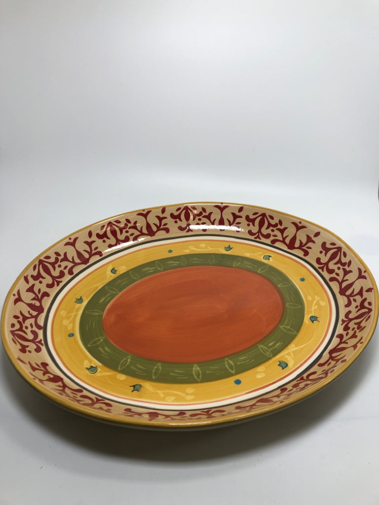 AMERICAN SIMPLICITY ORANGE & GREEN PLATTER.
