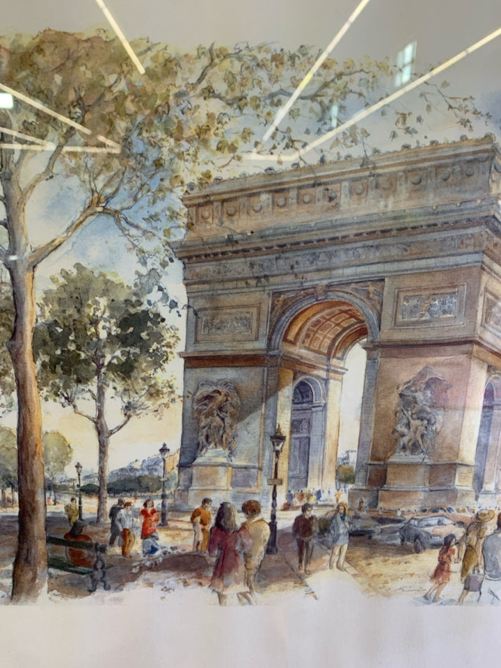 ARCH PAINTING WATERCOLOR IN SILVER FRAME.