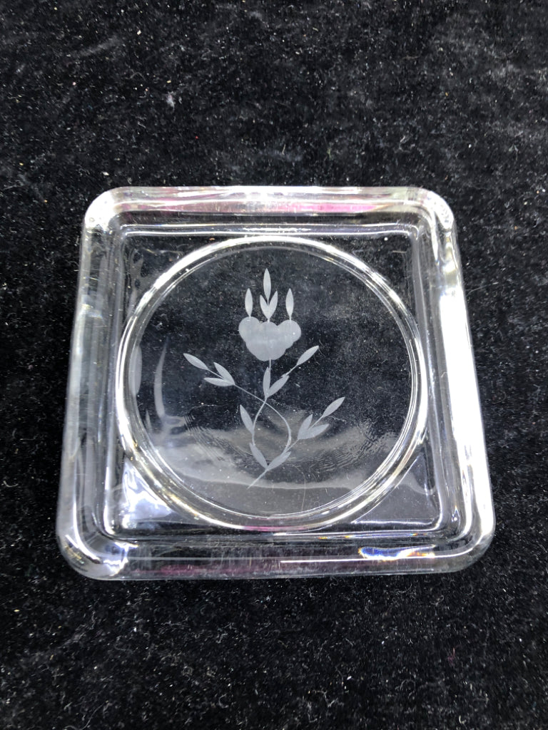 2 VTG FLORAL ETCHED COASTERS.