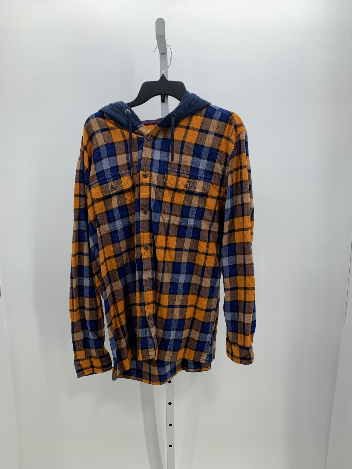 ORANGE PLAID HOODED
