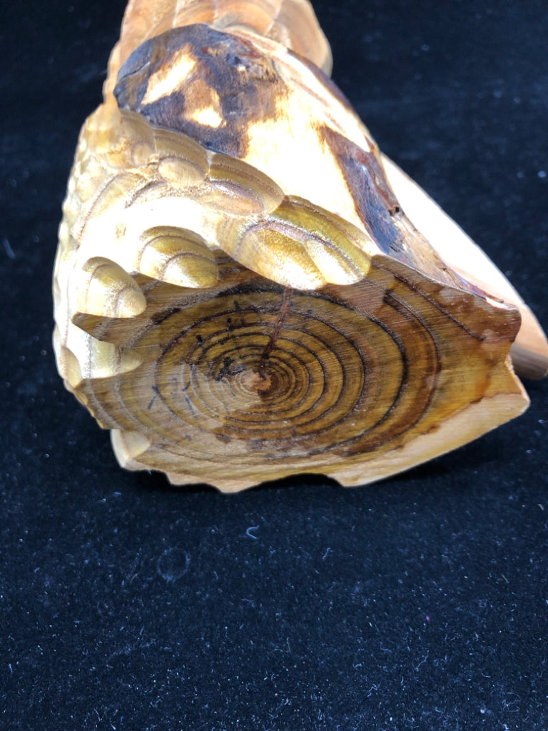 WOODEN CARVED OWL.