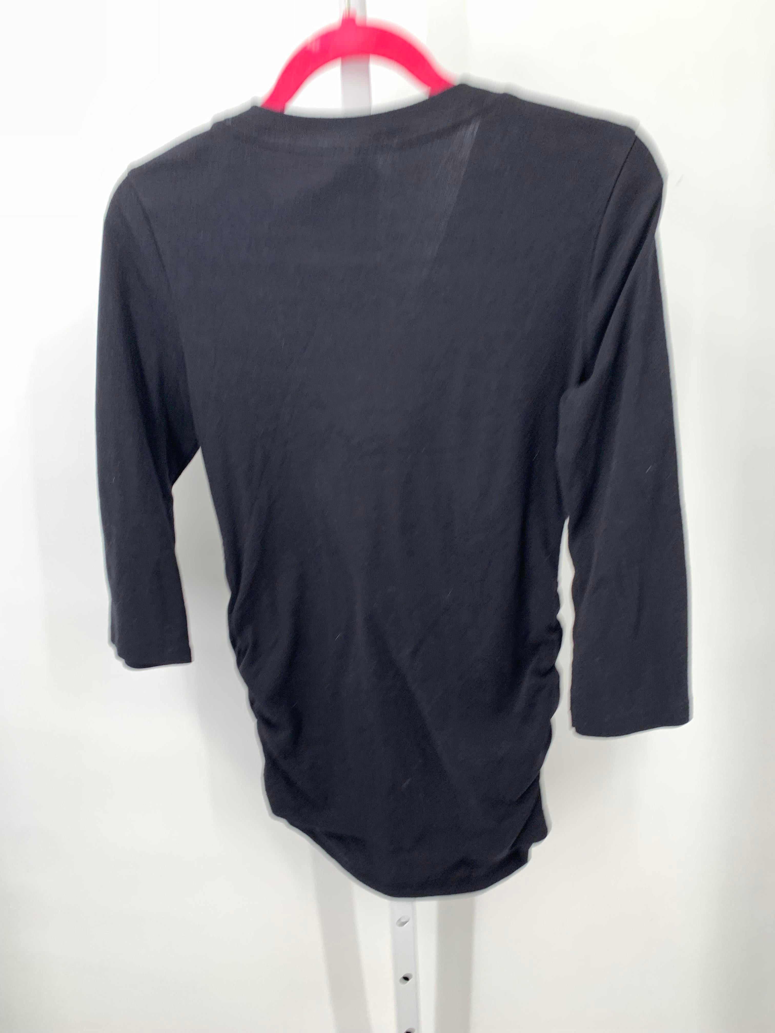 Oh Baby Black Size Medium Maternity 3/4 Sleeve Shirt