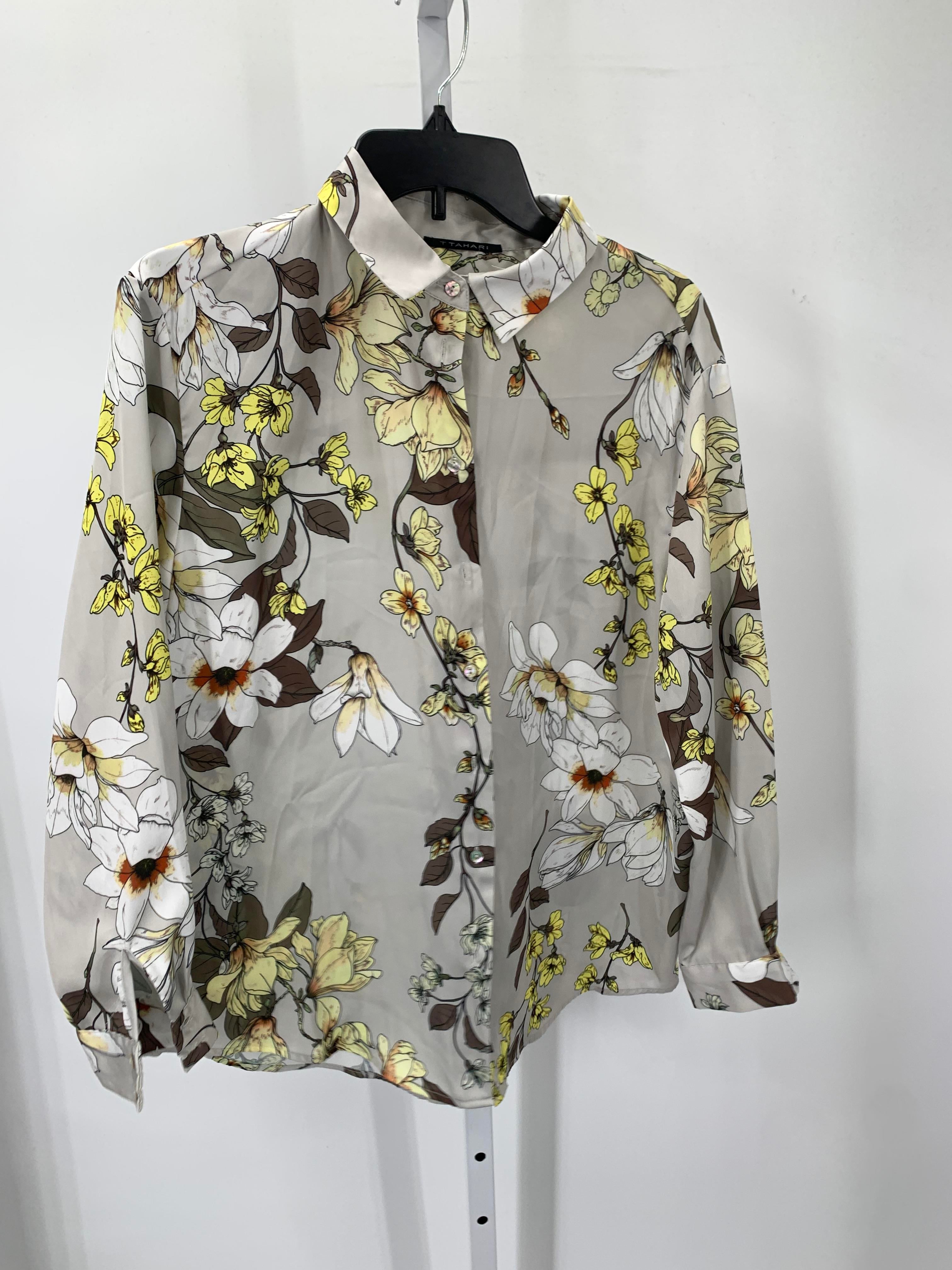 Tahari Size Medium Misses Long Sleeve Shirt