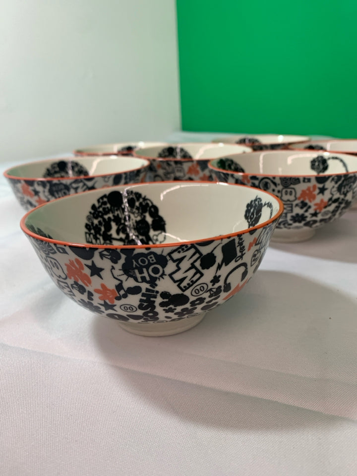 7 MICKEY MOUSE DESSERT BOWLS.