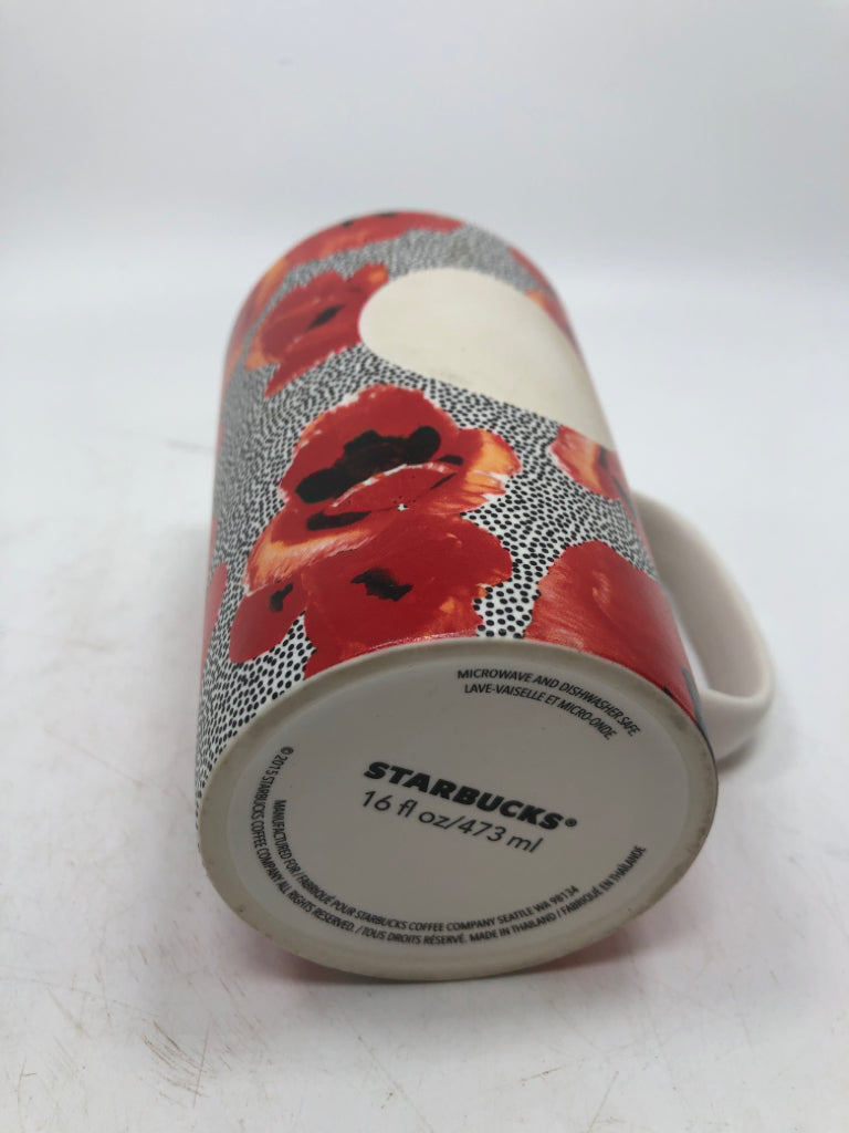 RED FLORAL STARBUCKS MUG.