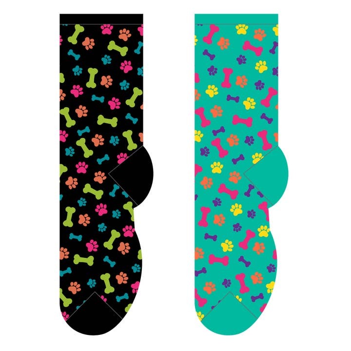Bones & Paw Print Socks - New
