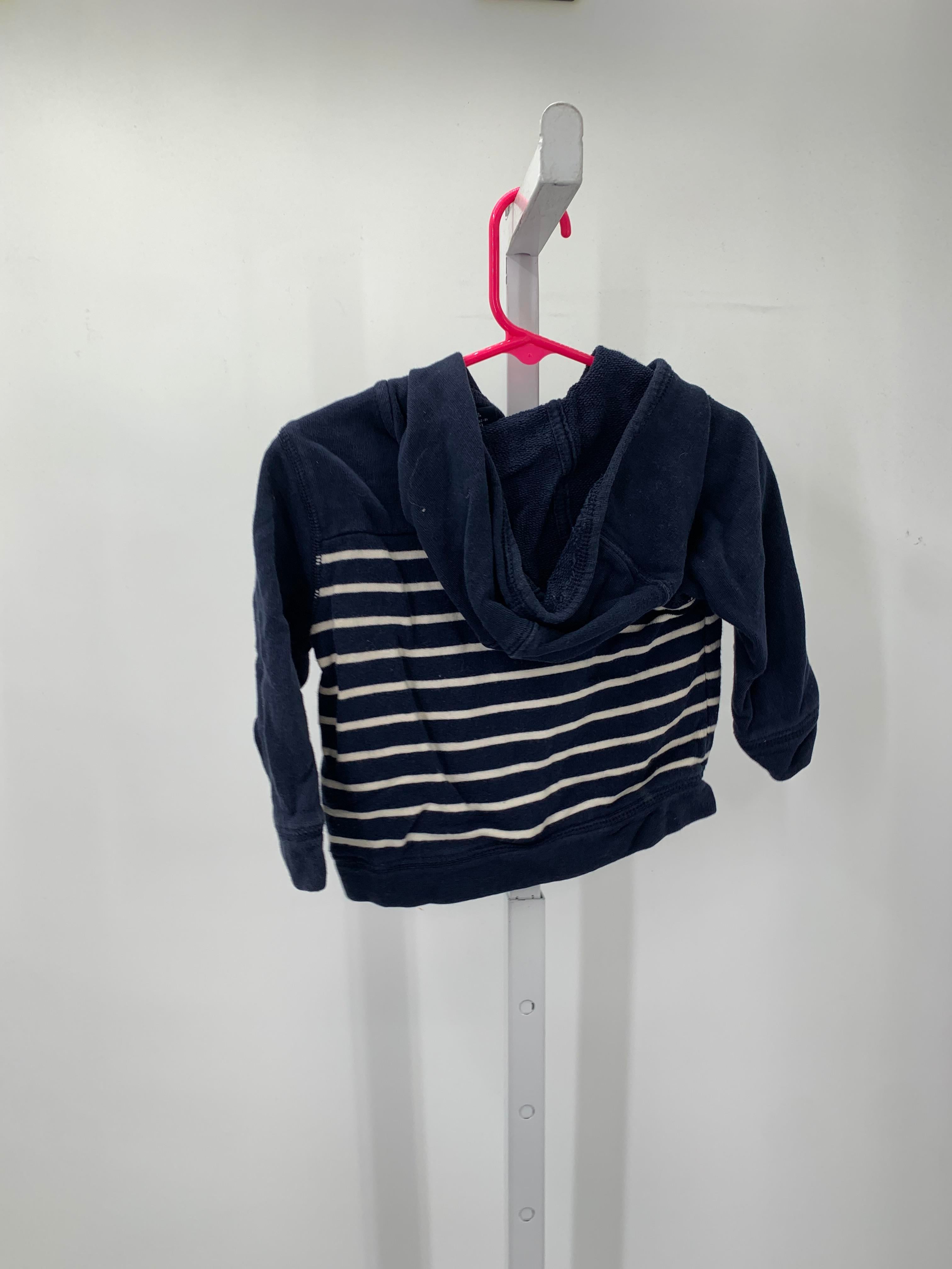 WHITE STRIPES HOODED ZIP KNIT