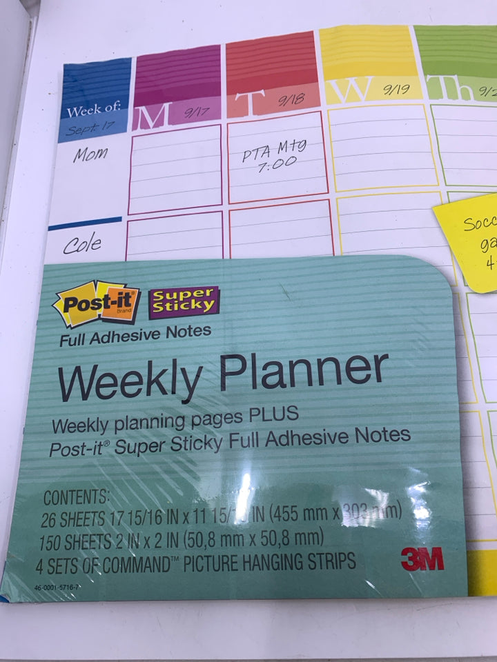 NIP WEEKLY PLANNER PLUS POST IT NOTES.