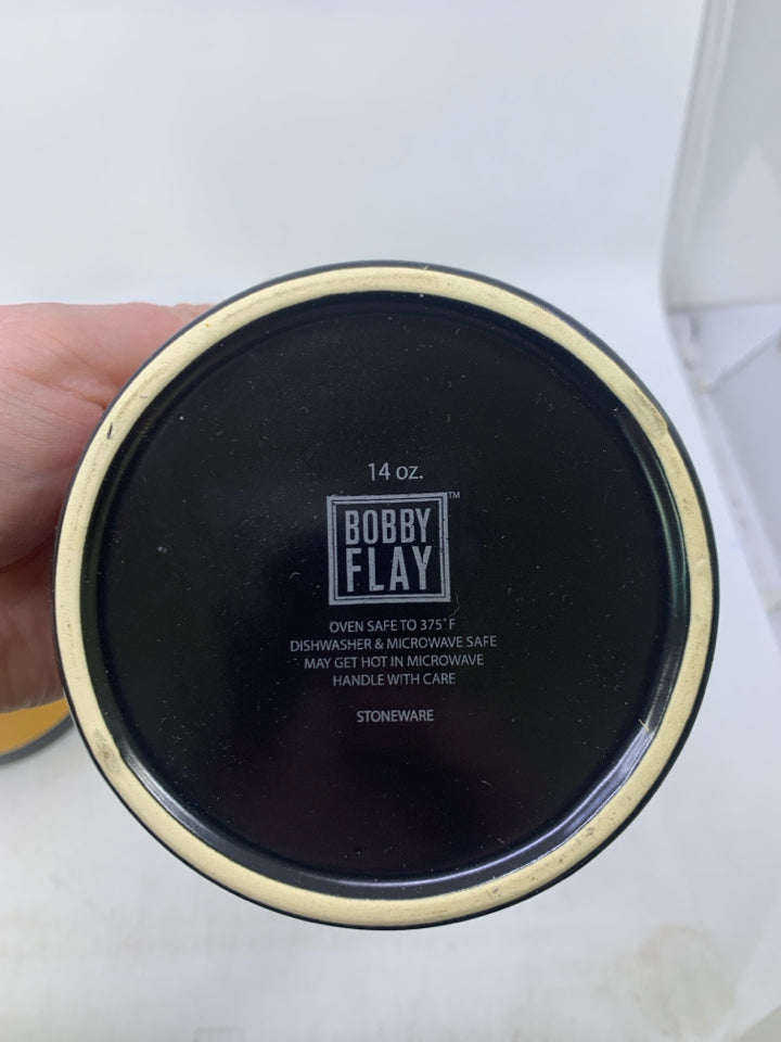 4 COLORFUL BOBBY FLAY RAMEKIN BOWLS W/ HANDLES.