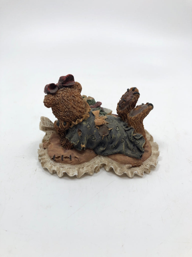 BEAR WRITING LETTERS FIGURINE.