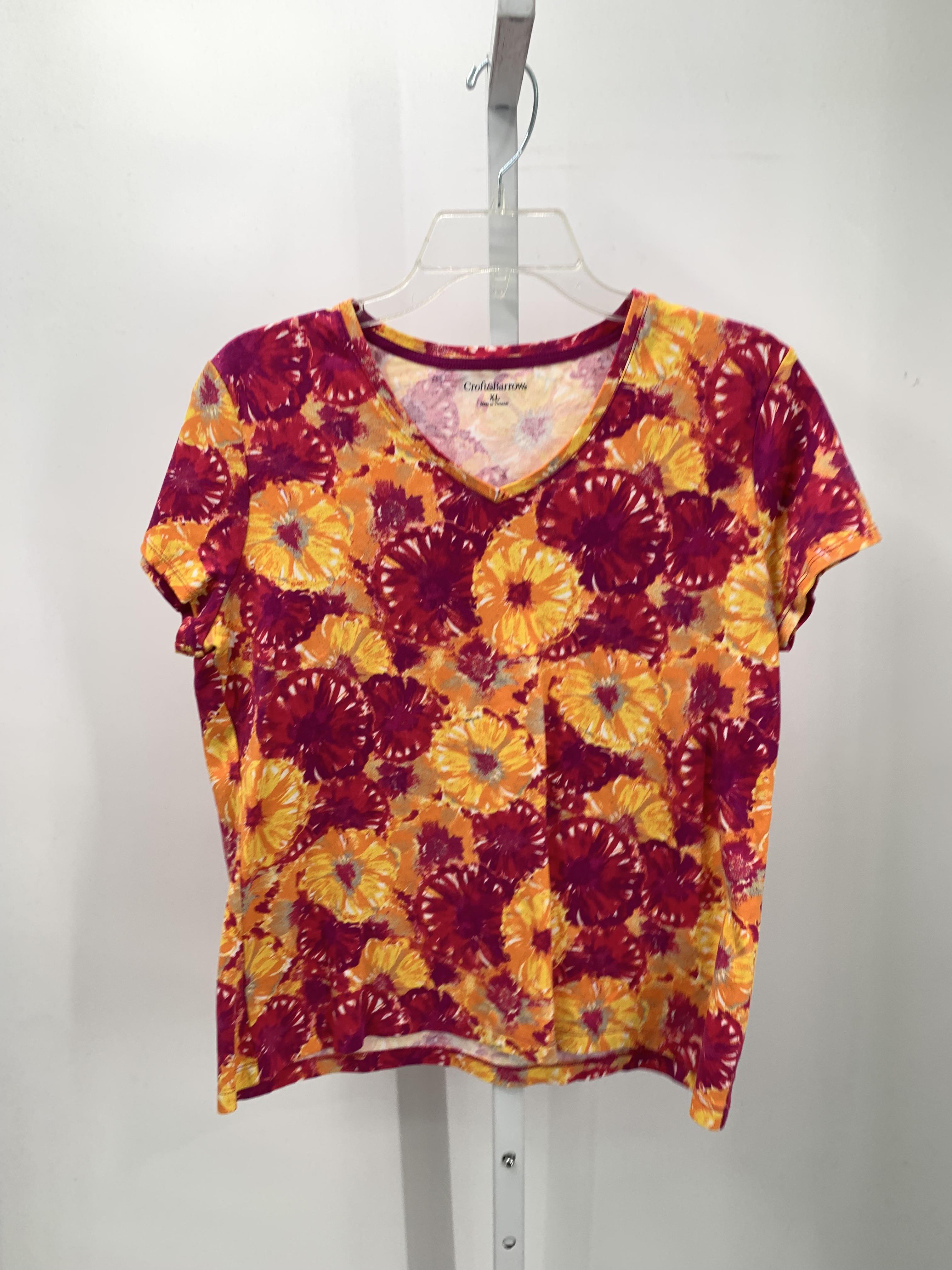 Croft & Barrow Size Extra Large Misses Short Sleeve Shirt