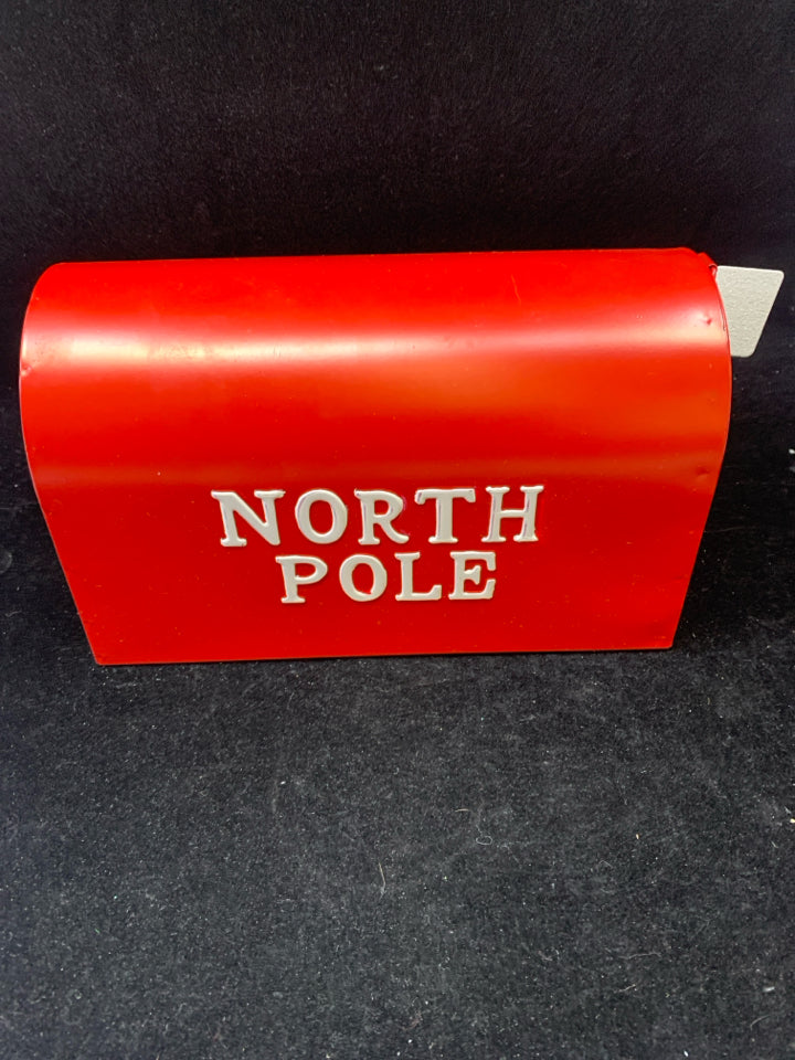 RED METAL "LETTERS TO SANTA" MAILBOX.