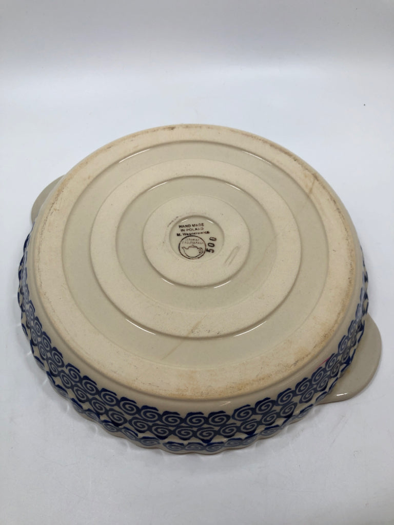 POLISH POTTERY PIE DISH.