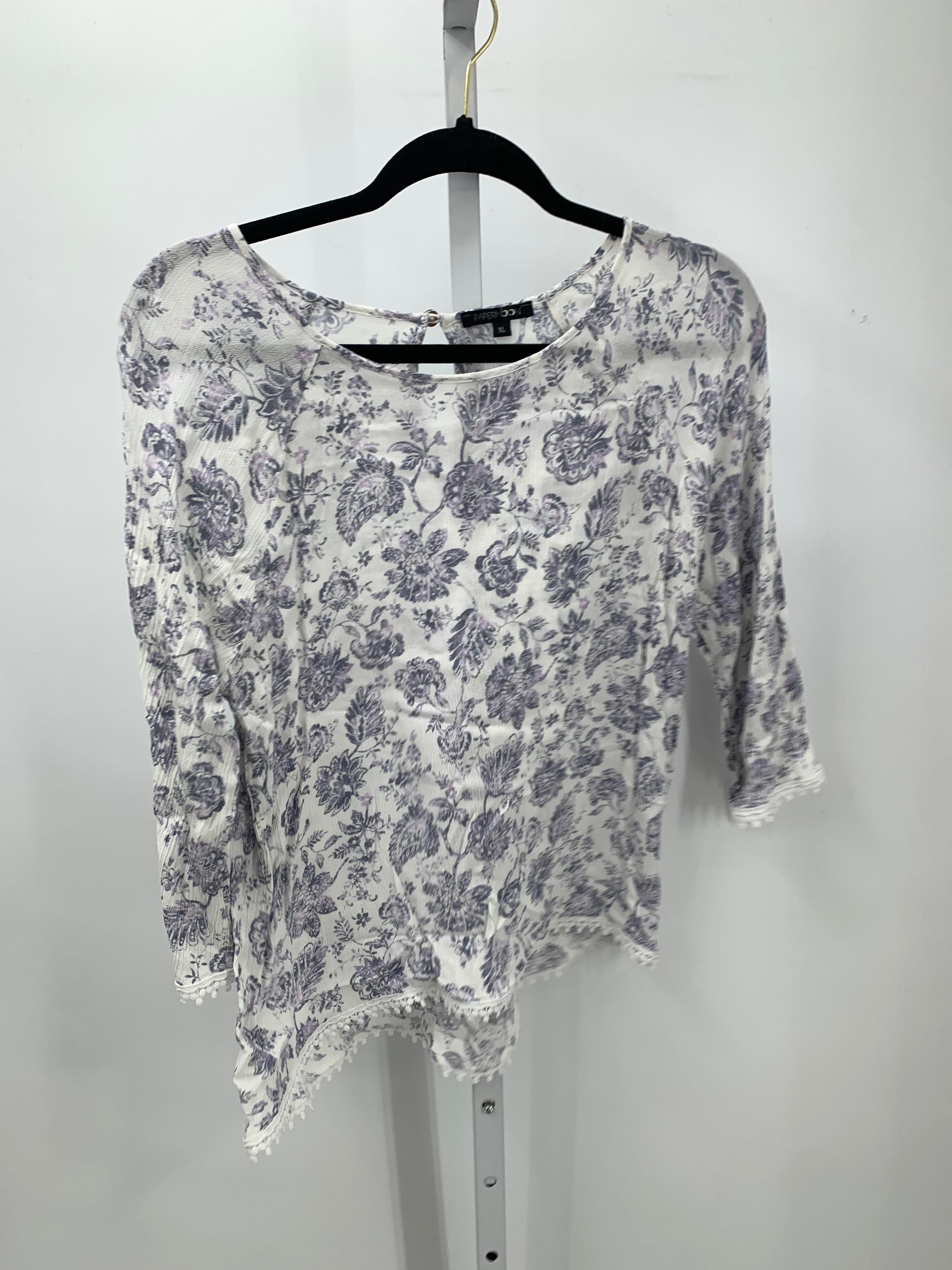 PaperMoon Size Extra Large Juniors 3/4 Sleeve Shirt