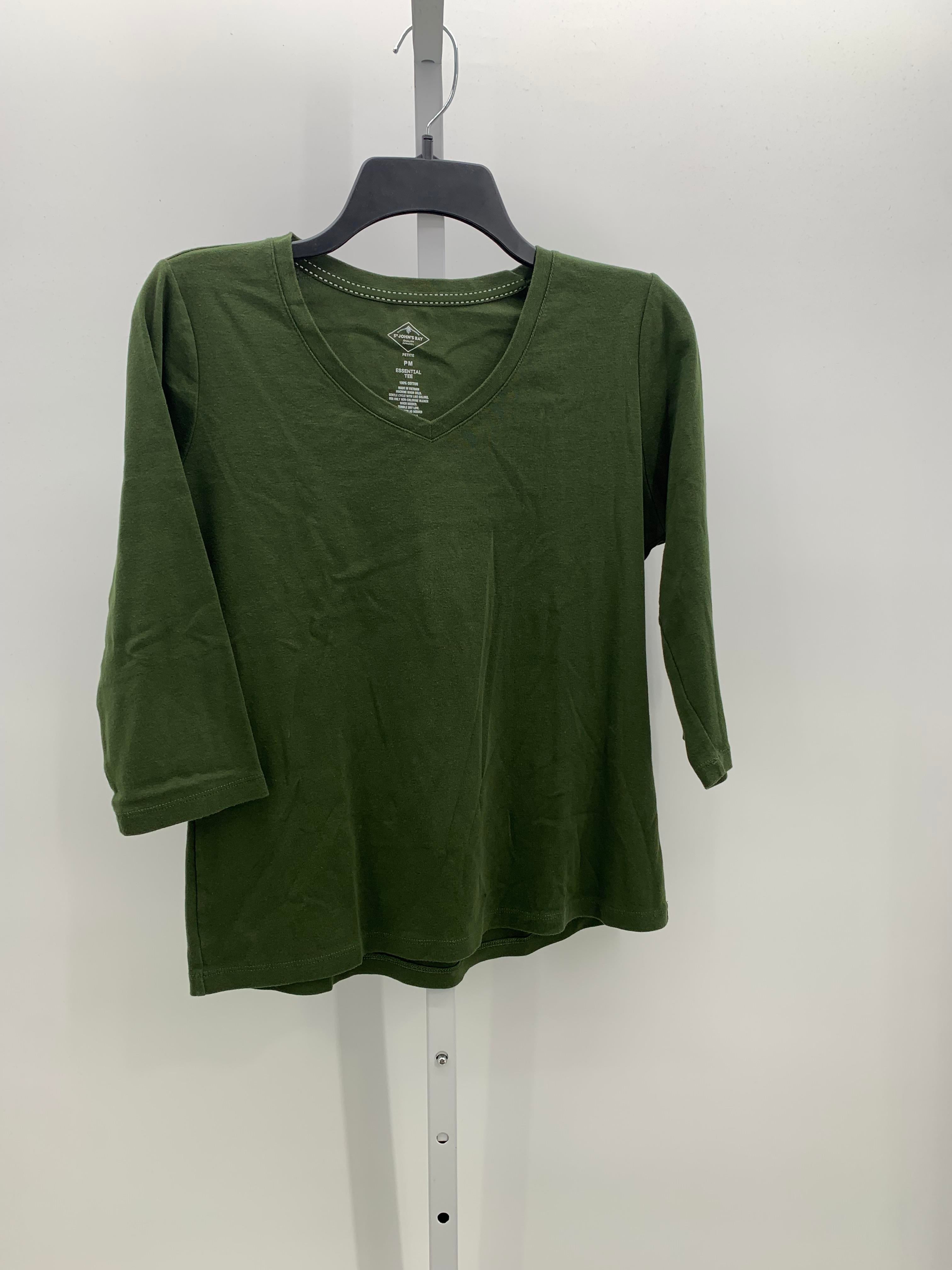 St. Johns Bay Size Medium Petite Petite 3/4 Sleeve Shirt