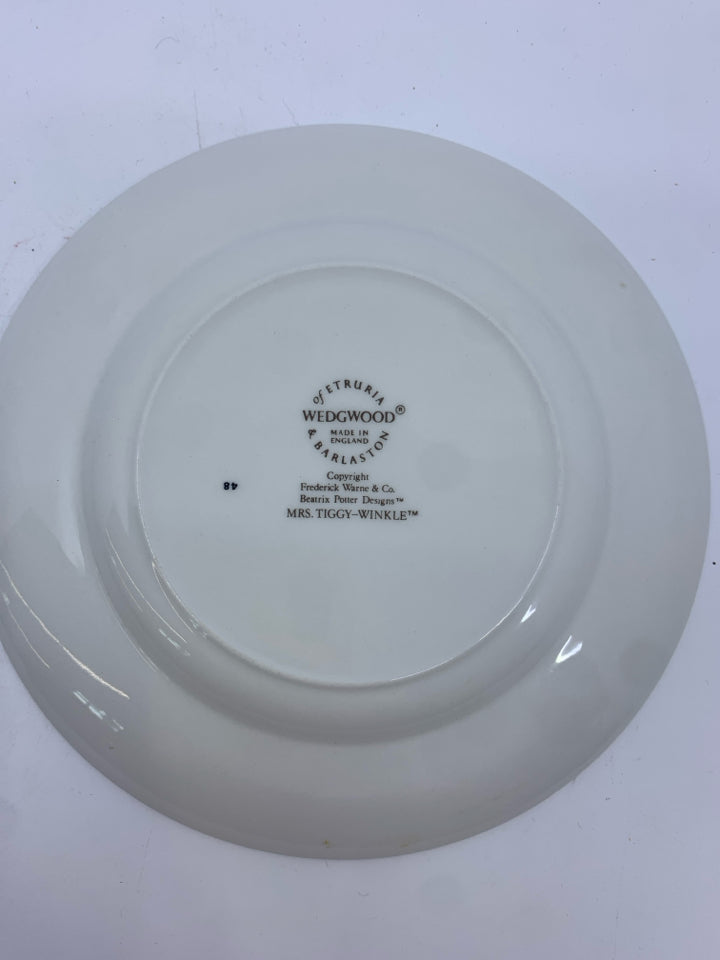 2 PC WEDGWOOD PLATE/BOWL MRS TIGGY-WINKLE.