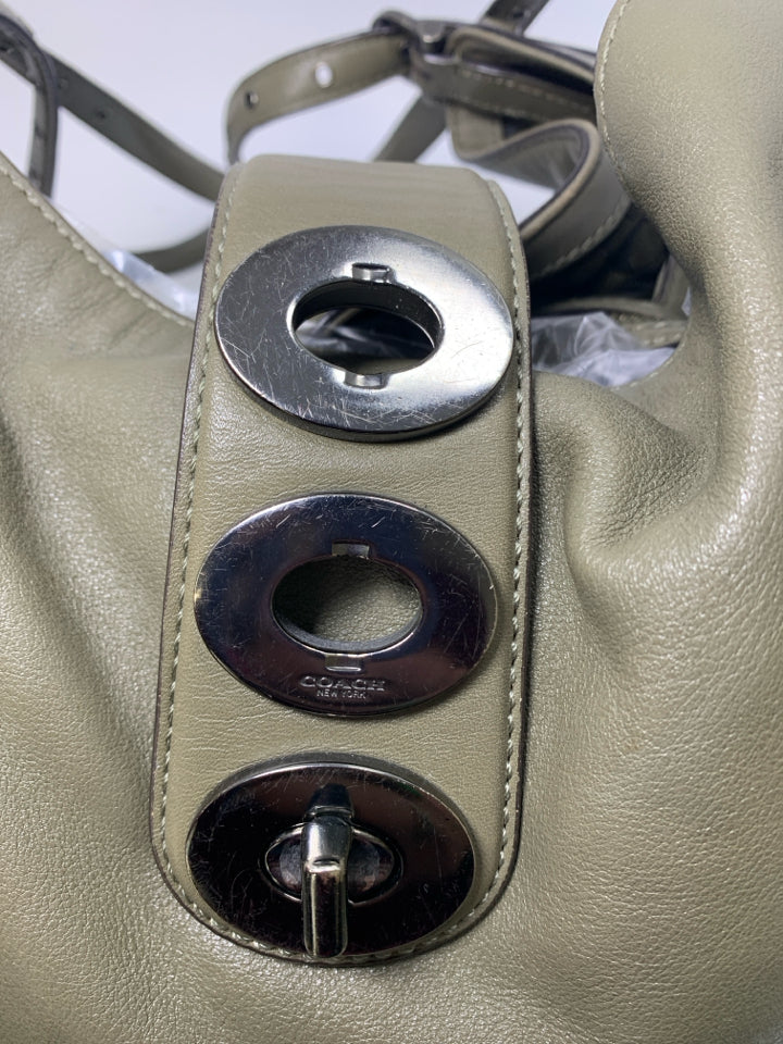 Coach F32325 Edie Shoulder Bag Olive Grey *Signs Of Wear Exterior Bottoms/Hardwa