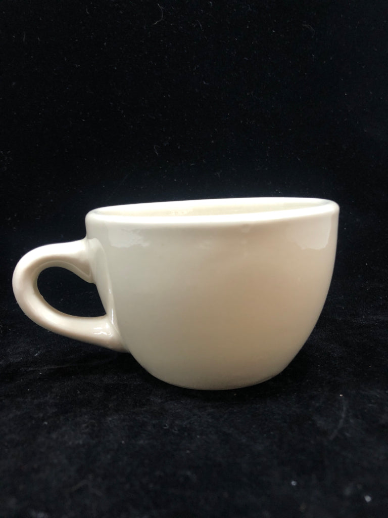 10 CREAM CERAMIC COFFEE CUPS.