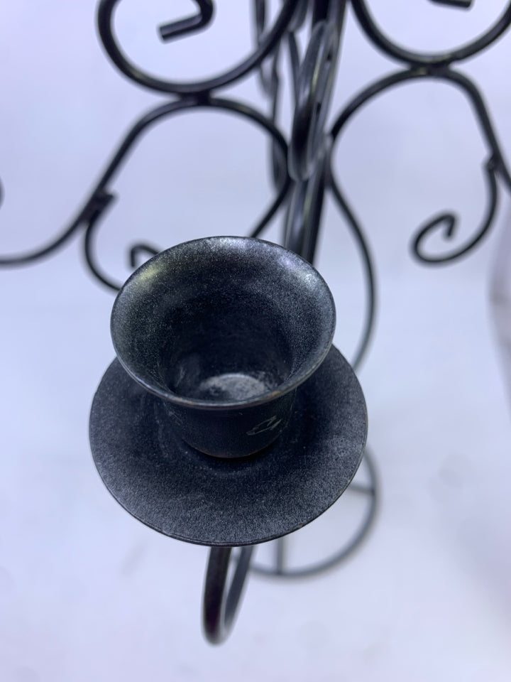 BLACK METAL CANDELABRA -FOLDABLE.