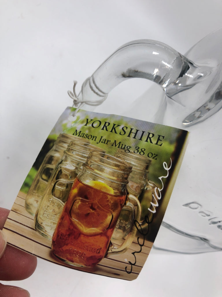 NWT YORKSHIRE MASON JAR MUG 320Z.