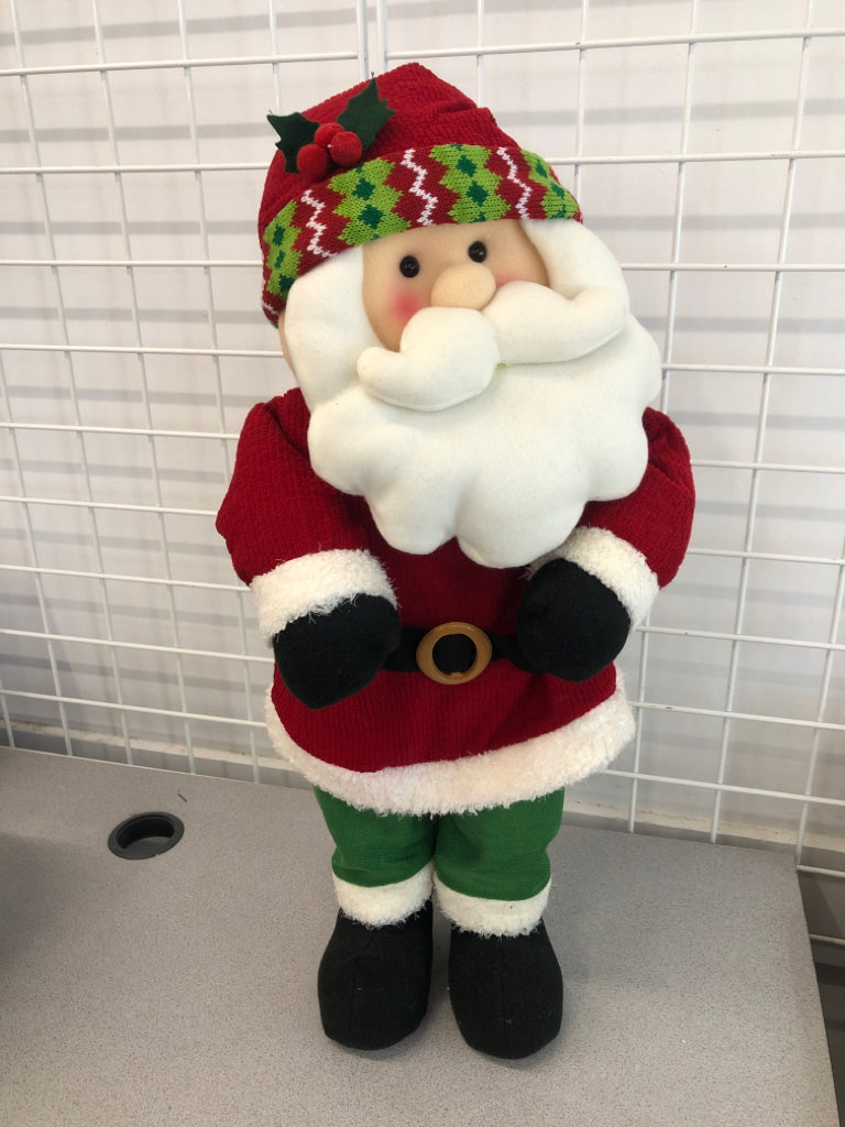 LG PLUSH STANDING SANTA DECOR.