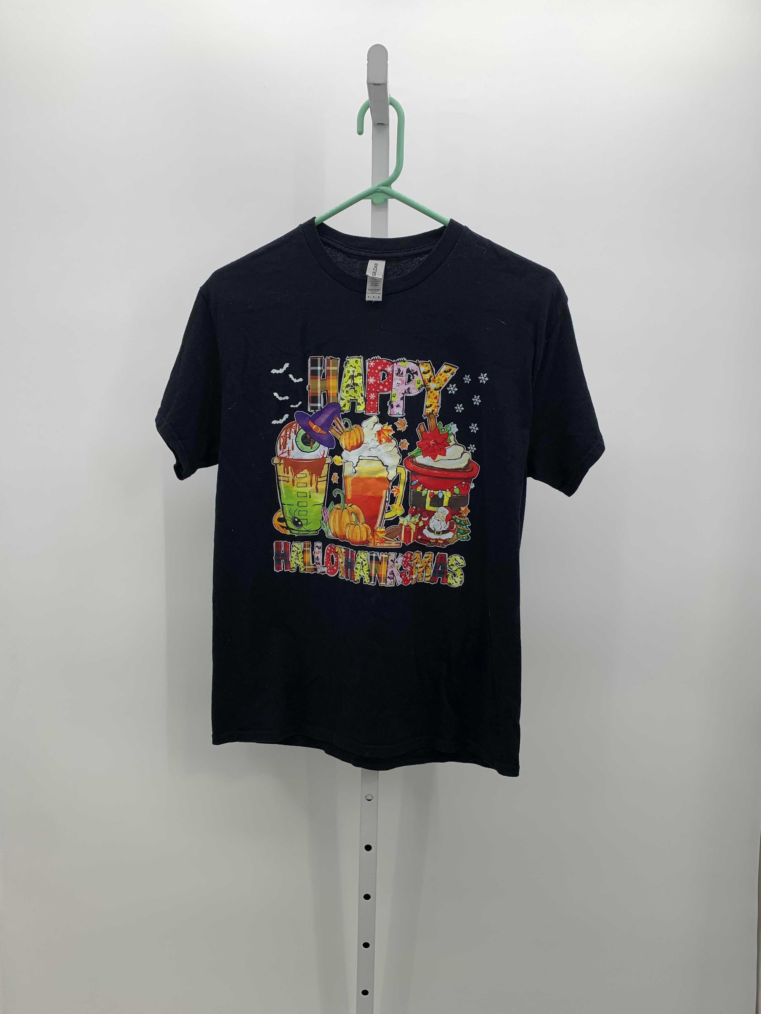 SHORT SLV SHIRT HAPPY HALLOTHANKSMAS