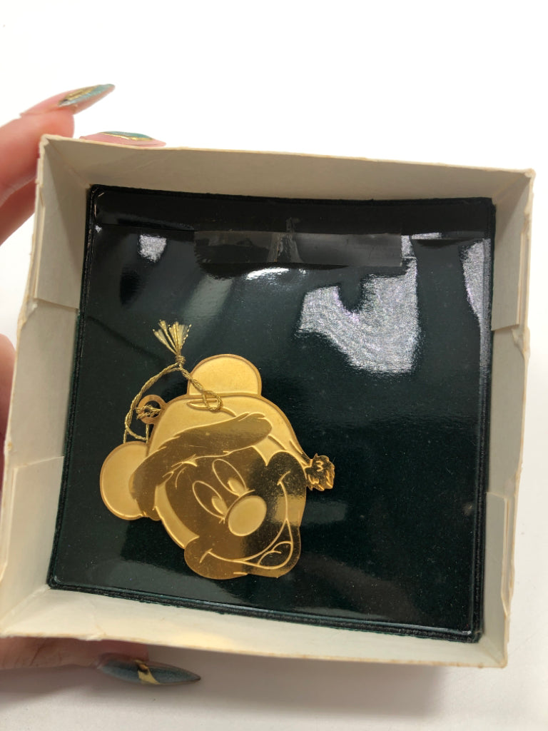 WDW DISNEY 25TH MICKEY MOUSE METAL ORNAMENT- IN BOX
